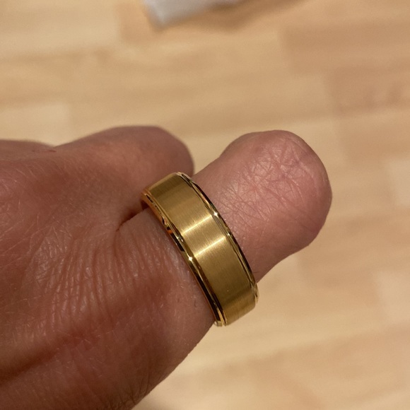 SIZE 12.5 THE CEO YELLOW GOLD PLATED TUNGSTEN WEDDING BAND SIZE 12.5 - Picture 5 of 10